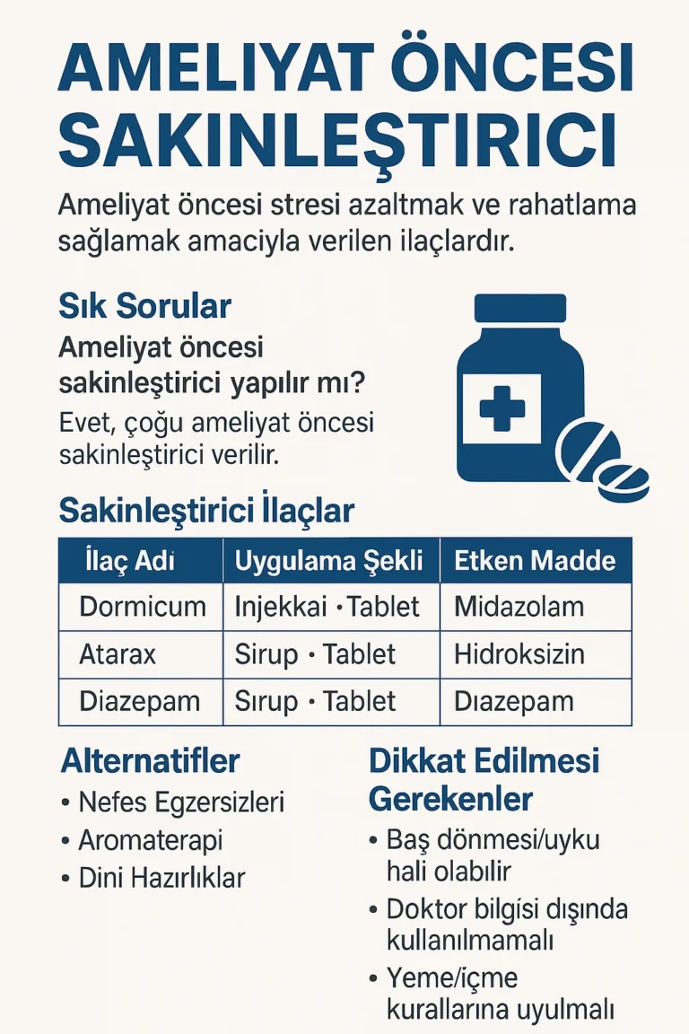 Ameliyat Öncesi Sakinleştirici İğne Nedir? Ne Zaman Yapılır?