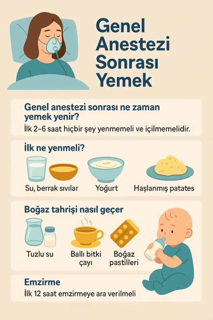 Genel Anestezi Sonrası Yemek: Ne Zaman, Ne Yenmeli? 🍽️