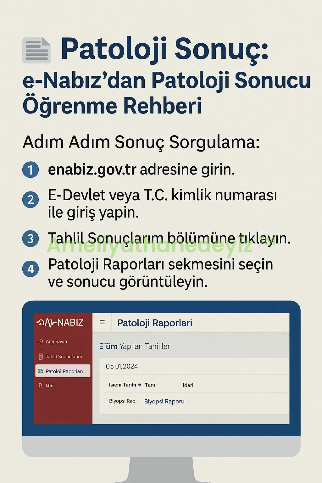 📄T.C. No ile Patoloji Sonucu Öğrenme (e-Nabız Sorgulama)