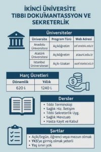 📚 İkinci Üniversite Tıbbi Dokümantasyon ve Sekreterlik: Kimler Okuyabilir? Harç Ücreti, Dersler ve Şartlar