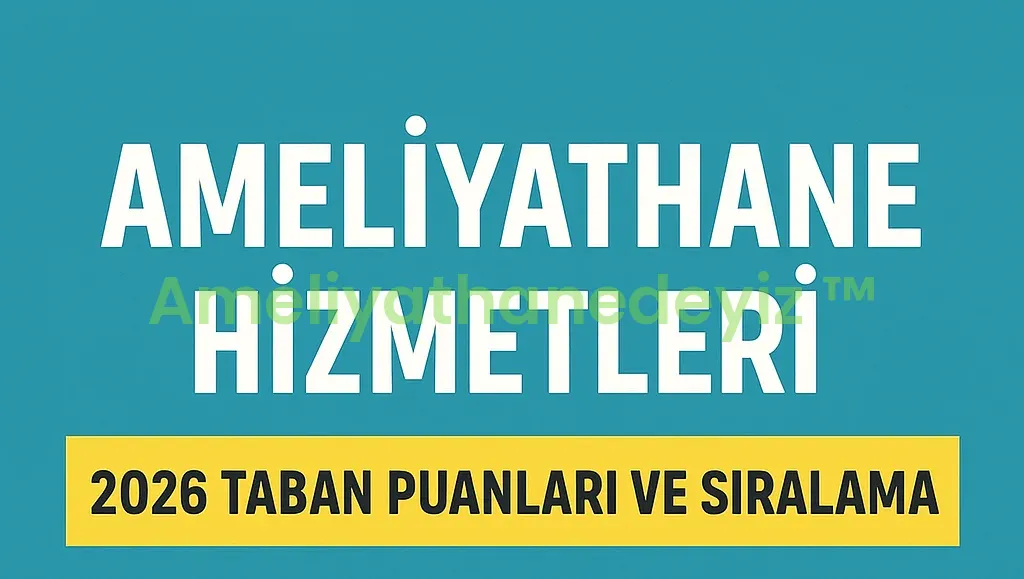 2026 Ameliyathane Hizmetleri  Sıralama  ve Taban Puanları