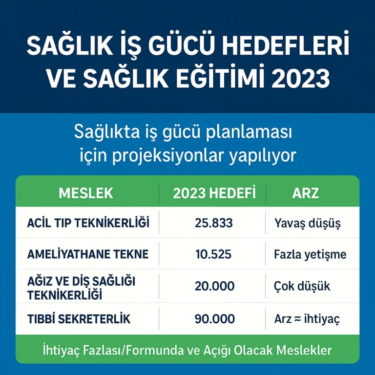 Sağlık İş Gücü Hedefleri ve Sağlık Eğitimi 2023 Kitapçığı İnceleme