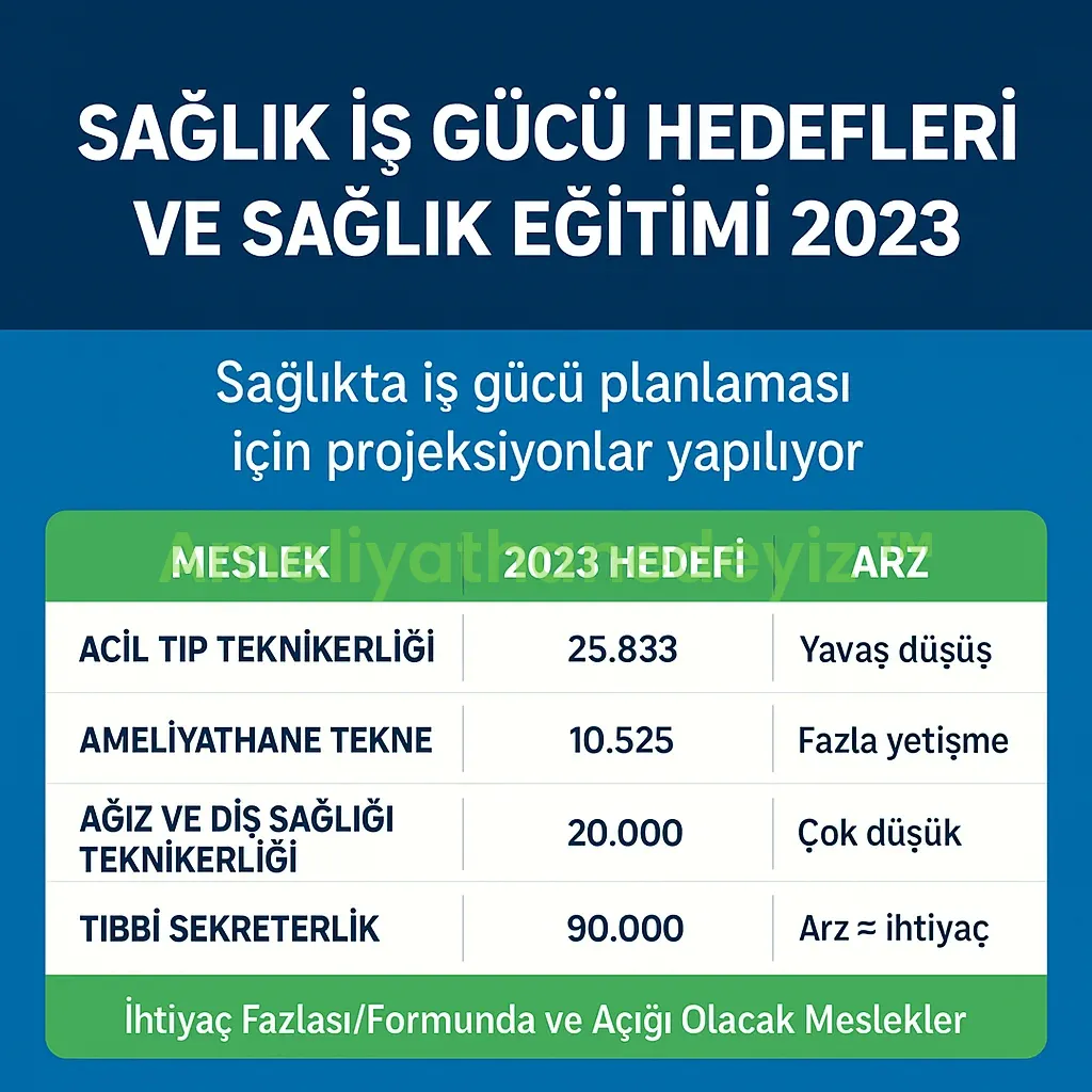 Sağlık İş Gücü Hedefleri ve Sağlık Eğitimi 2023 Kitapçığı İnceleme