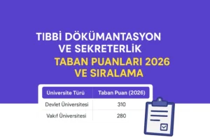 Tıbbi Dökümantasyon ve Sekreterlik Taban Puanları 2026 ve Sıralama 📊