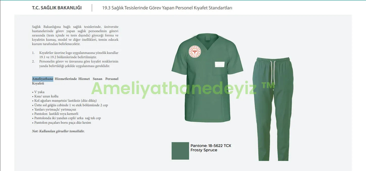 2025 Sağlık Bakanlığı Kurumsal Kimlik Kılavuzu Personel Kıyafet Renkleri ve Ameliyathane, Anestezi, Tekniker Ameliyathanedeyiz