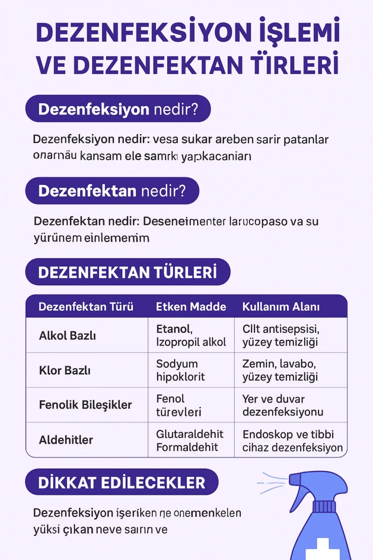 🧫 Dezenfeksiyon İşlemi ve Dezenfektanlar Nedir? | Merkezi Sterilizasyon Ünitesi Rehberi
