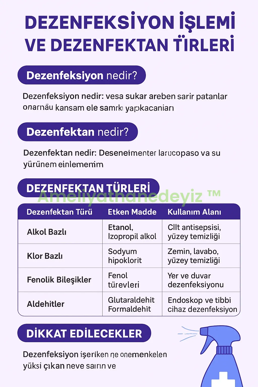 🧫 Dezenfeksiyon İşlemi ve Dezenfektanlar Nedir? | Merkezi Sterilizasyon Ünitesi Rehberi