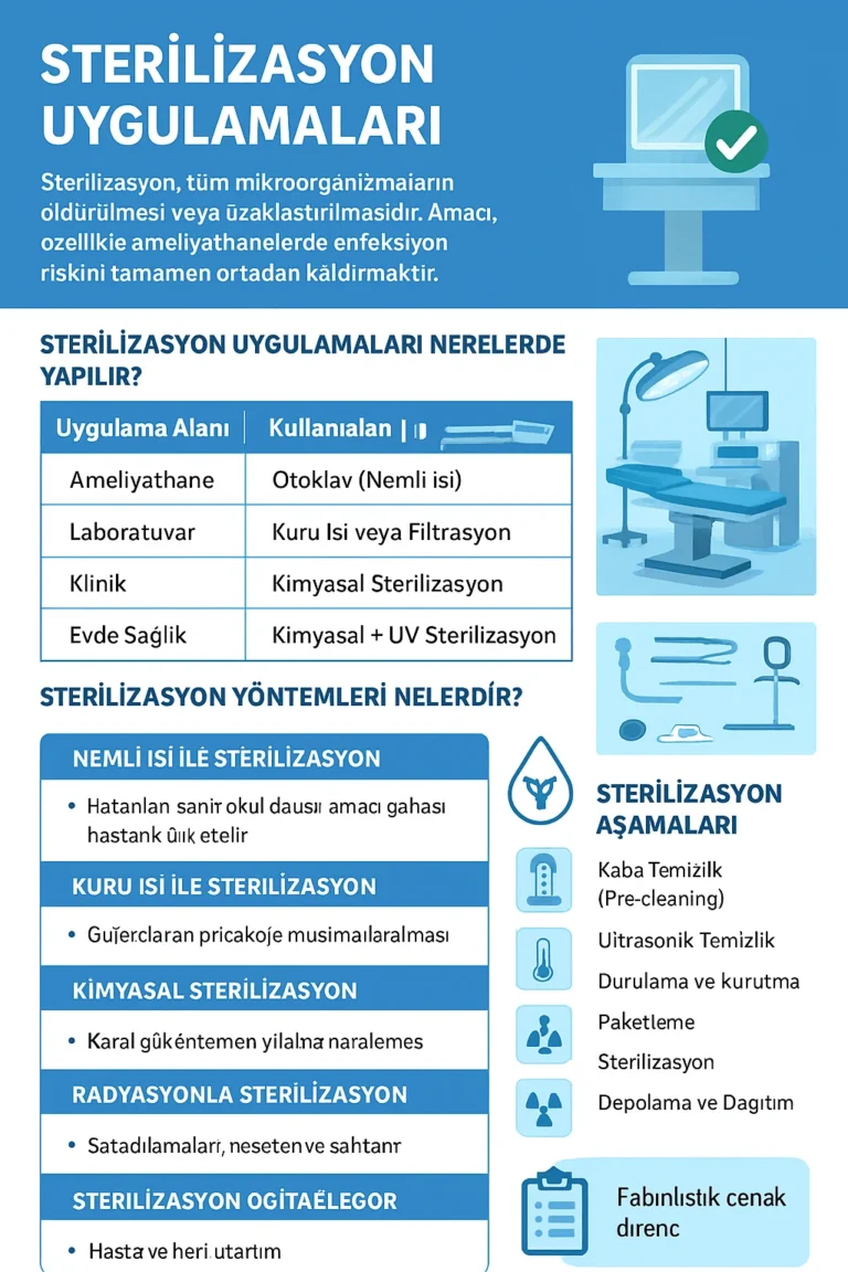Sterilizasyon Uygulamaları: Temizlikten Steril Alana Uzanan Hayati Süreç 🧼🩺