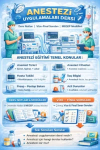 Anestezi Uygulamaları Ders Notları, Vize – Final Soruları