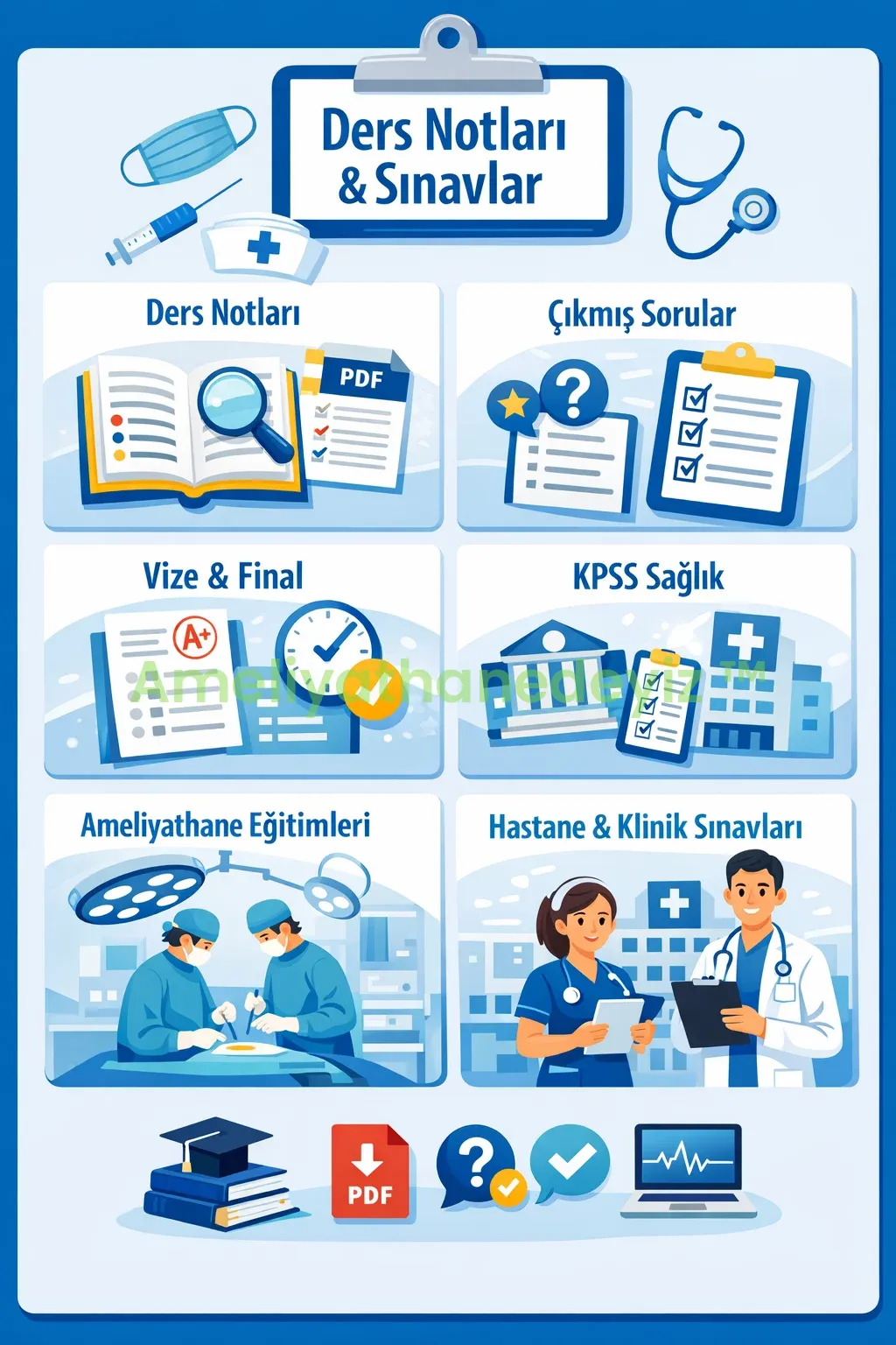 Ders Notları ve Sınavlar  Sağlık Bölümleri İçin Güncel Kaynaklar