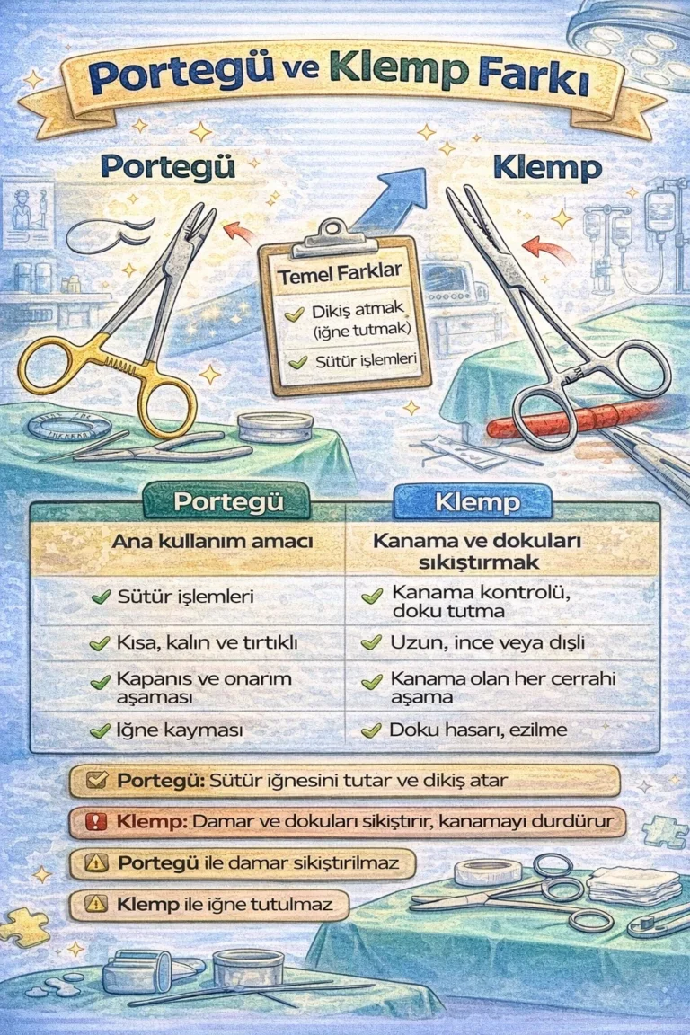 🩺 Portegü ve Klemp Arasındaki Fark Nedir? | Ameliyathanede En Çok Karıştırılan İki Alet