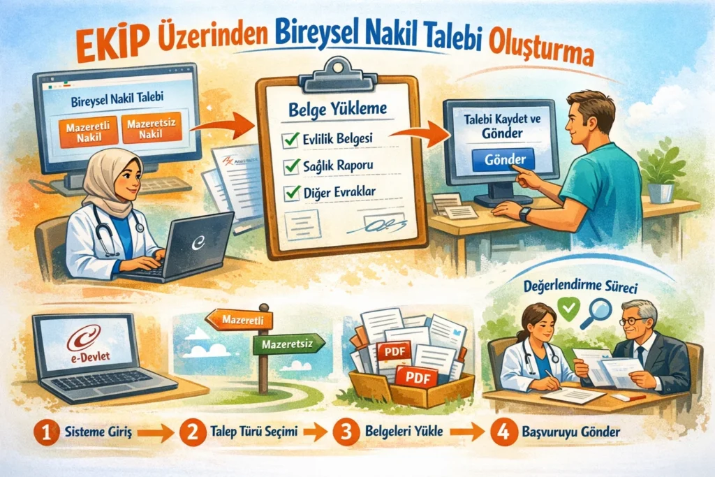 EKİP Bireysel Nakil Talebi Nasıl Oluşturulur? (Mazeretli & Mazeretsiz Rehber 2026)