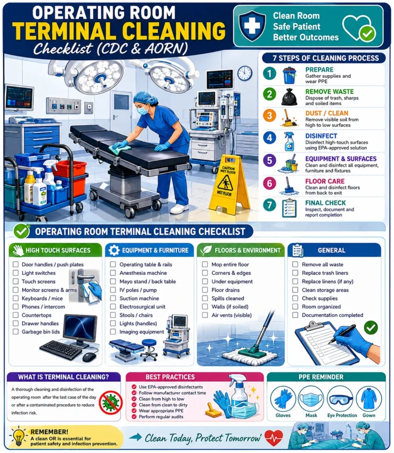 CDC Operating Room Terminal Cleaning Checklist