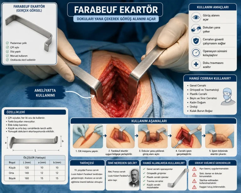 Farabeuf Ekartör Nedir? Ne İşe Yarar? Cerrahide Kullanımı, Tarihçesi ve Özellikleri