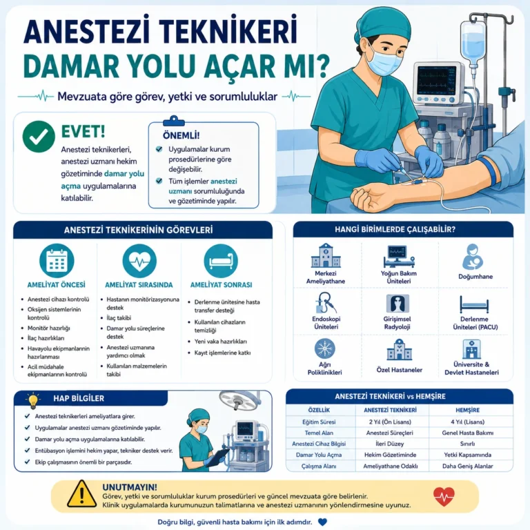 💉👨‍⚕️ Anestezi Teknikeri Damar Yolu Açar mı?