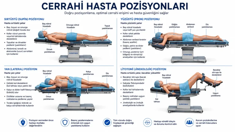 Ameliyat Türlerine Göre Masa Pozisyonları Tablosu